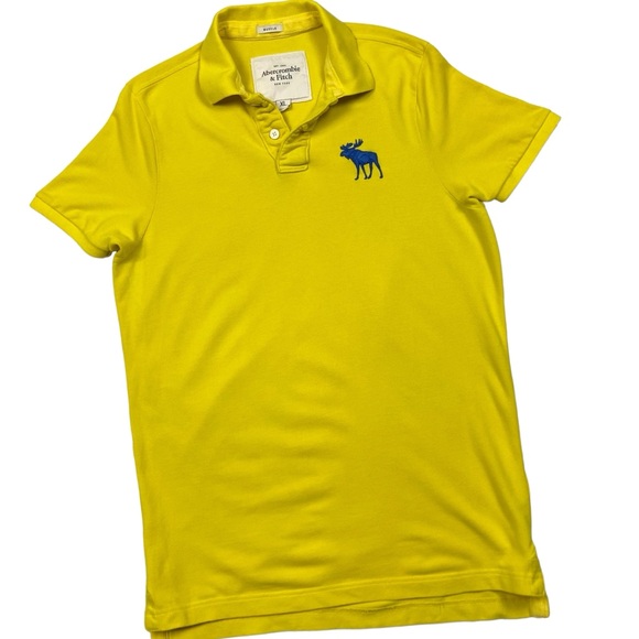 Abercrombie & Fitch Exploded Icon Muscle Mesh Polo Shirt XL Big Moose - Picture 5 of 11